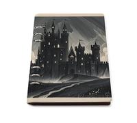 A5 Ring Binder Notebook with 90 Sheets, Elegant Leather PU Cover, The Castle of Darkness Notebook Refillable Loose Leaf Planner for Notes, Journal, Office, Gift