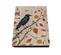 A5 Ring Binder Notebook with 90 Sheets, Elegant Leather PU Cover, Victorian Raven Notebook Refillable Loose Leaf Planner for Notes, Journal, Office, Gift