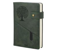 A5 Ruled Journal Notebook, 360 Pages Leather Hardcover College Lined Journal Notepad 100GSM Thick Paper for Women Men Work Office School Writing & Note Taking, 5.7" X 8.5", Green