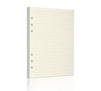 A5 Ruled Refill Paper, Loose Leaf Paper 6 Hole Notebook Refills for 6 Ring Refillable Binder Notebook Planner Diary Journals Painting -Lined Pages,80 Sheets/160 Pages (Beige Lined, A5)