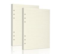A5 Ruled Refills Inserts for 6-Hole Binder, 2 Packs Loose Leaf Planner Filler Paper,Planner Inserts (Beige Lined-160 Sheets, A5)