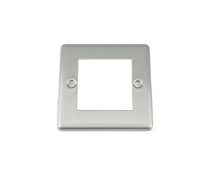 A5 Satin Brushed Matt Chrome - Classic - Modular Data Grid Outlet Faceplate - 50 x 50 mm