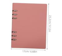 A5 Schedule Notebook with 200 Pages, Pink Pu Cover and Aluminium Alloy Rings, Flat Pages for Easy Note Taking, Simple and Fashionable Design, for Business Meetings and Daily