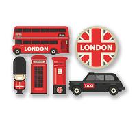 A5 Sheet - London England UK Vinyl Sticker Guard Post Box Flag Taxi Bus #6640 (A5 Sheet (20cm x 13cm))