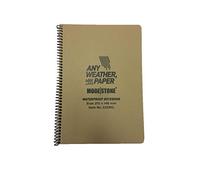 A5 Side Spiral Modestone Waterproof Notepad (100 Pages/50 Sheets) - Military Model - Tan