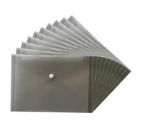 - A5 Size Document Wallet Folder | Durable & Waterproof Popper Document Wallets | for Office, School, and Home, Secure & Clear Storage for Papers, Files, and Documents. (Grey) (1 Pack)