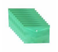 A5 Size Pastel Colour Stud Wallet | Popper Wallets with Press Stud Closure | Waterproof Envelope | for Organizing Paper, Documents, Letters | Office & School Use (25 Pcs, Green)