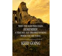 A5-sized/Squared Pages. "If the road feels difficult, remember that a year ago, you dreamed of being where you are today. Keep going.": Positive Affirmation Journal Inspirational Notebook