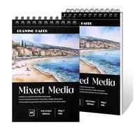 A5 Sketch Book 2 Pack, Mixed Media Sketchbook 80 Sheets / 160Pages Total, 180GSM A5 Sketch Pad, Spiral Artist Sketch Pad for Sketching Drawing, Pastel, Acrylic, Craft, Mixed Project