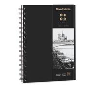 A5 Sketch Books, 200GSM Thick Paper Hardcover Spiral Bound Sketchbook, 40 Sheets/80 Pages Hardback Sketch Pad for Drawing and Sketching Artist Sketchbook