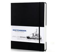 A5 Sketchbook 60 Sheets, Sketchbook with 200GSM Thick Paper - Black Hardback Art Drawing Pad for Sketching, 14.8 x 21 cm, 120Pages