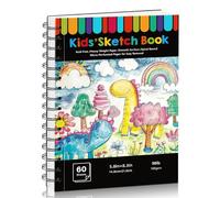 A5 Sketchbook for Kids, 60 Sheets, 160gsm Paper, Hardcover, Green