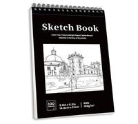 A5 Sketchbook, Spiral Bound Sketch Book Hardcover, 100GSM Acid Free Art Sketchbook Sketch Pad Art Drawing Paper for Drawing Mixed Media, 100 Sheets / 200 Pages (A5)