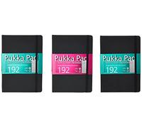Pukka Notebook Signature Softcover Casebound A5 – Black, 192p 80gsm, Page Marker, Pocket (Pack of 3)