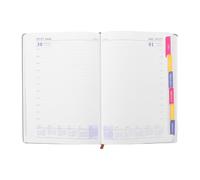 A5 Soft PU Daily Schedule Planner Notebook with Ribbon Bookmark | Paper Pages, Black Cover, Appointment Planning, Meeting Agendas, Student Study, Project Management, Business Travel, School