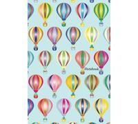 A5 Softcover Wide Ruled Notebook - 110 Pages - Perfect For Journal, Work, Office and School Notes - Hot Air Balloon Design