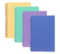 A5 Spiral Lined Notepad,4 Pack Spiral Notebook Wirebound Notebooks 80 Sheets(160 Pages)/Per Pack A5 Sketch Book Reporters Notepad for Office Travel School Drawing Green&Yellow&Purple&Grey Blue