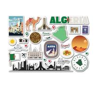 A5 Sticker Sheet Algeria Vinyl Stickers - Algiers Flag Map Landmarks Travel Holiday Journal Memory Book Scrapbook #83883