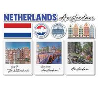A5 Sticker Sheet Amsterdam Vinyl Stickers - Netherlands Dutch City Stamps Skyline Flag Film Camera Picture Landmarks Travel Holiday #82233