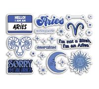 A5 Sticker Sheet Aries Vinyl Stickers - Blue Zodiac Star Sign Horoscope Traits Stars Groovy Astrology Girls Women Aesthetic #81849