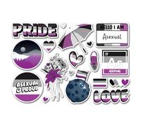 A5 Sticker Sheet Asexual Flag Vinyl Stickers - Sexuality Rights Pride Month Gay LGBTQ Rainbow Scrapbook Label Friend Girls Boys #83066