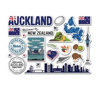 A5 Sticker Sheet Auckland Landmarks Vinyl Stickers - New Zealand Map Geography Flag Travel Holiday Country City Aesthetic Scrapbook #83297