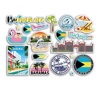 A5 Sticker Sheet Bahamas Vinyl Stickers - Caribbean Country Landmarks Holiday Stamp Summer Map Flag Travel City Luggage Scrapbooking #79027