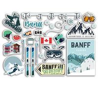 A5 Sticker Sheet Banff Vinyl Stickers - Canada Ski Resort Mountains Hamlet Holiday Snow Travel Snow Sports Luggage Scrapbooking #79642