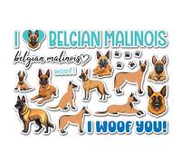 A5 Sticker Sheet Belgian Malinois Vinyl Stickers - Dogs Puppy Pets Scrapbooking Travel Decoration Label Friend Girls Boys Aesthetic #82581