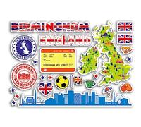 A5 Sticker Sheet Birmingham Landmarks Vinyl Stickers - Rainbow Stamps Skyline Flag Map Travel Holiday City UK GB England Aesthetic #80581