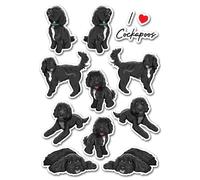 A5 Sticker Sheet Black Tuxedo Cockapoo Vinyl Stickers - Dogs Puppy Cavapoo Pets Breed Animals Scrapbooking Label Girls Boys Aesthetic #82966