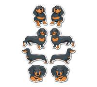 A5 Sticker Sheet Blue Tan Dachshund Vinyl Stickers - Black Sausage Dog Pets Puppy Animals Scrapbooking Travel Label Friend Girls Boys #82883
