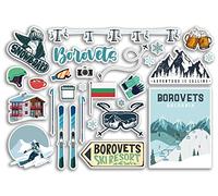 A5 Sticker Sheet Borovets Vinyl Stickers - Bulgaria Bulgarian Ski Resort Mountains Snowboard Holiday Flag Travel Snow Sports Luggage Scrapbooking #79269