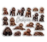 A5 Sticker Sheet Brown Cockapoo Vinyl Stickers - Chocolate Dog Puppy Pet Breed Animals Scrapbooking Label Friend Girls Boys Aesthetic #81514