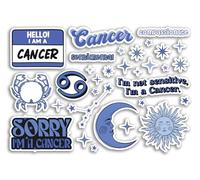 A5 Sticker Sheet Cancer Vinyl Stickers - Blue Zodiac Star Sign Horoscope Traits Stars Groovy Astrology Girls Women Aesthetic #81855