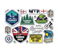 A5 Sticker Sheet Cannock Chase Vinyl Stickers - England UK Bike Park Forest Mountain Biking Sport MTB Trails Travel Route Scrapbook #83395