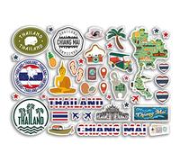 A5 Sticker Sheet Chiang Mai Landmarks Vinyl Stickers - Thailand Sea Stamp Skyline Flag Travel Holiday Map City Scrapbook Aesthetic #80536