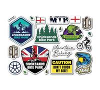 A5 Sticker Sheet Chicksands Bike Park Vinyl Stickers - England Forest Mountain Biking Sport MTB Trails Travel Route Scrapbook #83408