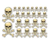A5 Sticker Sheet Crossbones Vinyl Stickers - Skull Jolly Roger Pirate Flag Scrapbooking Decoration Label Friend Girls Boys Aesthetic #34040