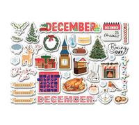 A5 Sticker Sheet December Vinyl Stickers - Winter Christmas Month Months of The Year Scrapbook Journal Planner Seasons Labels #83727