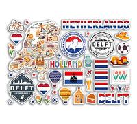 A5 Sticker Sheet Delft Landmarks Vinyl Stickers - Netherlands Dutch Stamps Skyline Flag Map Travel Holiday City Scrapbook Aesthetic #80471