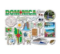 A5 Sticker Sheet Dominica Vinyl Stickers - Flag Map City Landmarks Travel Holiday Journal Memory Book Scrapbook #84870