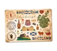 A5 Sticker Sheet Edinburgh Vinyl Stickers - Scotland Landmarks Retro Vintage Airport City Flag Travel Holiday Country Aesthetic #82828