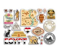 A5 Sticker Sheet Egypt Vinyl Stickers - Egyptian Africa Country Landmarks Holiday Stamp Summer Map Flag Travel City Luggage Scrapbooking #79018