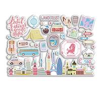 A5 Sticker Sheet Europe Landmarks Vinyl Stickers - Pastel Road Trip Adventure Stamp Skyline Flag Travel Holiday Map City Scrapbook Aesthetic #80542