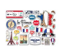 A5 Sticker Sheet France Landmarks Vinyl Stickers - Paris French Map Flag Travel Holiday Country Language City Aesthetic Scrapbook #83340