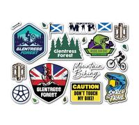 A5 Sticker Sheet Glentress Forest Vinyl Stickers - Scotland Scottish Bike Park Mountain Biking Sport MTB Travel Route Scrapbook #83415
