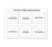 A5 Sticker Sheet Gluten Free Labels Vinyl Stickers - Coeliac Disease Modern Pantry Kitchen Chic Home Simple Organisation Container #83685