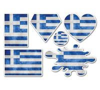 A5 Sticker Sheet Greece Flags Vinyl Stickers - Greek Travel Holiday Heart Flag Scrapbook Decoration Label Friend Girls Boys #82258