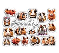 A5 Sticker Sheet Guinea Pigs Vinyl Stickers - Pets Rodent Kawaii Animals Farm Scrapbooking Travel Label Friend Girls Boys Aesthetic #81501